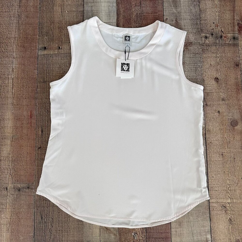 Anne Klein cream sleeveless top women's Medium NWT